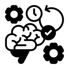 Memory Retention Semi Solid Vector Icon