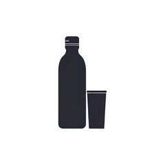 Bottle and Glass: Minimalist Beverage Icon