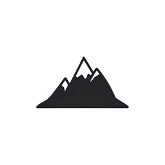 Majestic Mountain Peak Silhouette: Minimalist Nature Icon