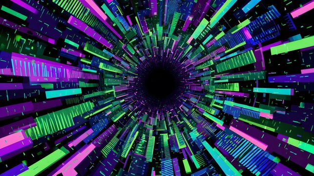 Futuristic Neon Digital Tunnel