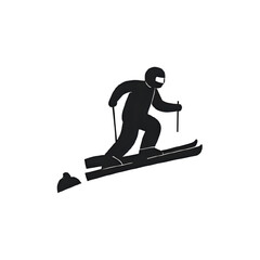 Fototapeta premium Skiing Silhouette: Perfect for Winter Sports Designs