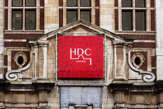 leuven, flandern, belgium - 09 06 2025: a sign of the hdc school leuven