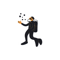 Scuba Diver Illustration: Underwater Exploration, Diving Gear, Ocean Adventure