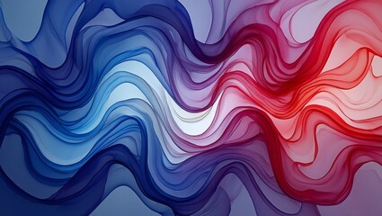 Abstract Flowing Lines in Blue, Purple, and Red Gradient Colors