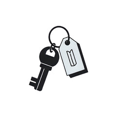 Minimalist Key and Tag: A Symbol of Access and Opportunity