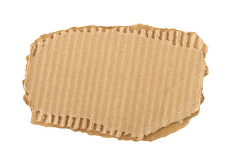 Brown cardboard torn paper edge sheet isolated on transparent background