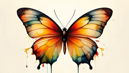 Abstract Butterfly Art - Dripping Paint Effect