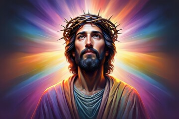 Jesus Christ with Crown of Thorns - Religious Portrait
