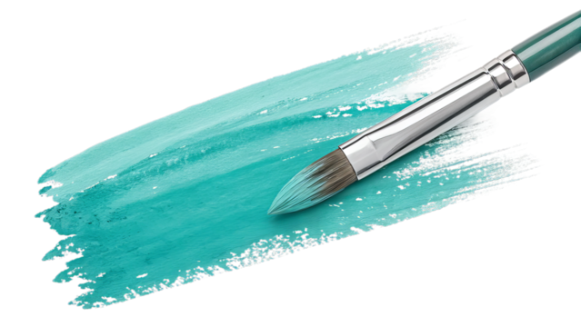 Aqua Watercolor Brush Stroke