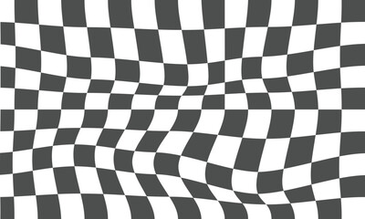 Black and white checker pattern vector illustration. Abstract checkered chessboard or checkerboard for game, grid with geometric square shape, race or rally flag and mosaic floor tile