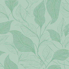Abstract leaf pattern vector background