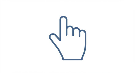 Fototapeta premium Blue hand cursor pointing up on a clean white background, vector icon