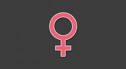 Pink female gender symbol on a dark gray background, women's health concept