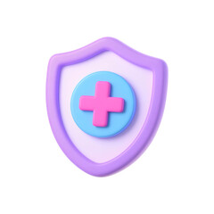 Obraz premium Protecting Your Health with a Shield Symbol and Medical Cross isolated on transparent background