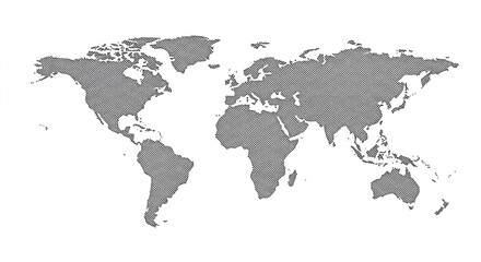 Obraz premium World Map with Halftone Dots, Global Cartography and Geography on White