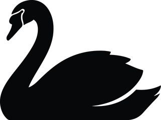 Obraz premium Elegant Black Swan Silhouette Illustration.