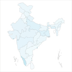 India States Map, Colorful political India map showing states, UTs, and major cities for educational and commercial purposes. Indian map state coloured