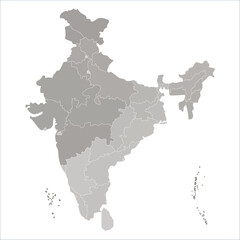Obraz premium India Travel Map, India map with all states and capitals in clear vector format. Indian map state coloured