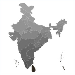 Obraz premium India Travel Map, India map with all states and capitals in clear vector format. Indian map state coloured