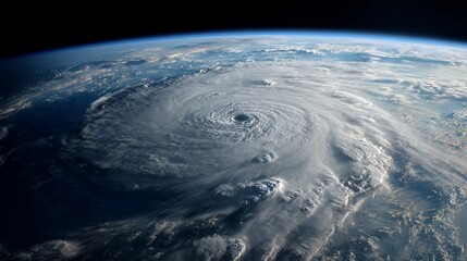 Hurricane swirling powerfully from space, Earth's atmosphere