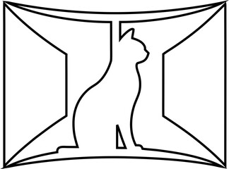 Stylish minimalist cat logo icon vector, ideal for pet boutiques, logo design, and creative branding.