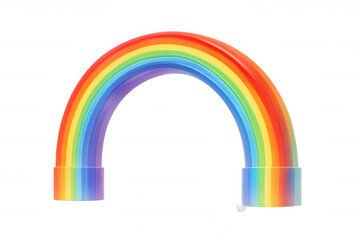 Luminous rainbow spanning transparent backdrop, radiating positivity and optimism