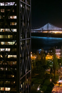 Fototapeta bay bridge at night in San Francisco