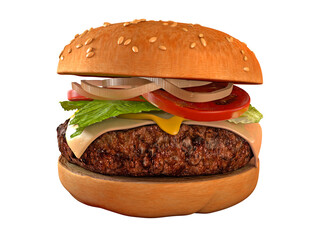 hamburger isolated on 3D