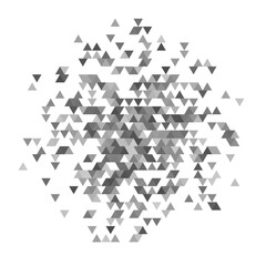 Black triangle halftone random background.