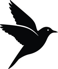 Obraz premium Black Silhouette of a Bird in Flight.