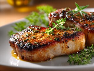 Juicy pan-seared pork loin chops