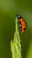 Obraz premium Ladybug on a leaf