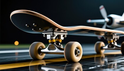 Skateboarding tricks showcase urban skatepark digital photography nighttime close-up