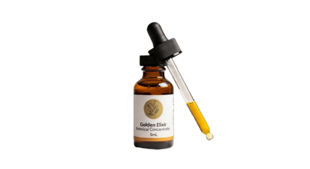 Small amber bottle with dropper showcasing a golden elixir botanical concentrate perfect for wellness, herbal remedies, and skincare aesthetics photography