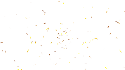 Elegant gold confetti background. Golden glitter dust particles confetti on transparent background. PNG Gold confetti effect, transparent background. 
