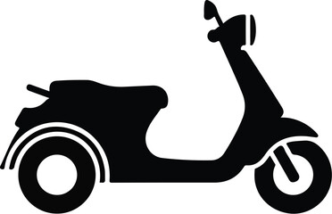 Classic Scooter Silhouette Illustration.
