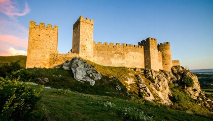 Ancient stone castle on a hilltop