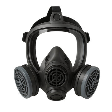 Protective gas mask isolated on transparent background
