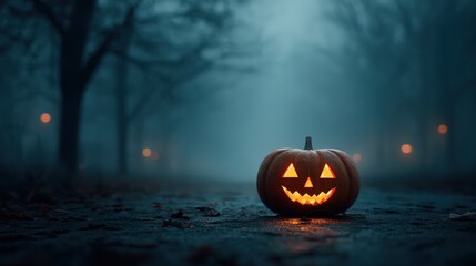 Detailed Intricately Carved Pumpkin with Textured Surface Creating a Spooky Atmosphere for Enchanting Halloween Decor