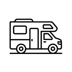 Line icon motorhome vector on white background
Vector line icon on white background