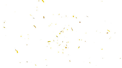 3d render of Gold confetti flying for celebrate isolated on transparent background. gold confetti isolated, celebrate, celebration, decoration, overlay, effect, surprise, party, holiday,