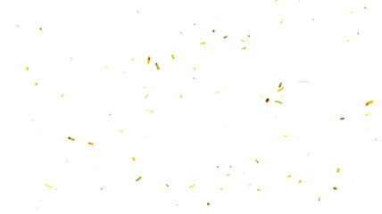 Obraz premium gold confetti explosion on black background, Gold confetti that floats down on transparent background. 3d render of Gold confetti flying for celebrate.