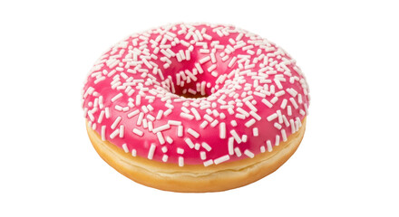Isolated Pink Donut with Sprinkles