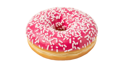 Isolated Pink Donut with Sprinkles