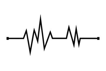 Black Line Representing a Electrical Resistance Symbol with Sharp Peaks and Varying Heights