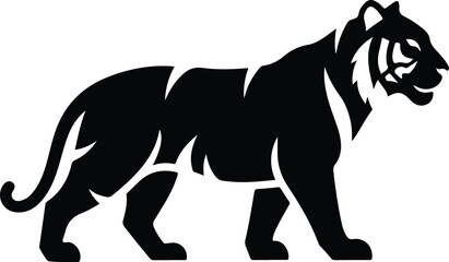Obraz premium Majestic Black and White Tiger Silhouette.