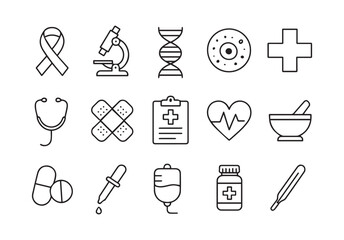 Medical Icons Set Healthcare Medicine and Science