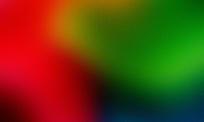 Colorful grainy gradient with red, yellow, green and blue hues
