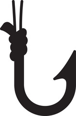 fishing hook icon set.Hook of different shapes for fish on a white background.Design element for poster, card, banner,emblem, sign. Vector illustration.