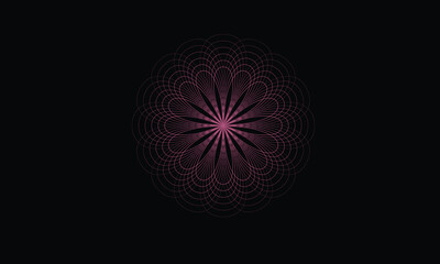 spirograph with circles, spiral graphic line, spirograph, abstract element on a black background, spirograph image